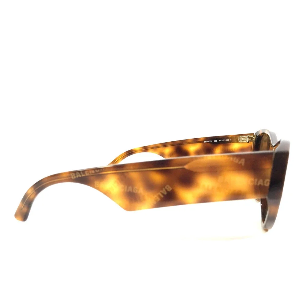 Balenciaga Sunglasses BB0097S 003 Tortoise Brown Cat Eye Frames w/ Brown Lenses